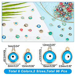 96Pcs 12 Styles Transparent Evil Eye Resin Charms&nbsp;RESI-PH0001-88