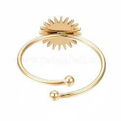 304 Stainless Steel Open Cuff Finger Ring Cabochon Settings&nbsp;X-STAS-T060-12G