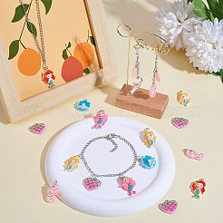 32Pcs 8 Styles Opaque & Transparent Resin Pendants&nbsp;RESI-SZ0001-93