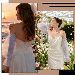 Polyester Detachable Mesh Puff Sleeves&nbsp;AJEW-WH0485-43B