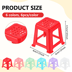 36Pcs 6 Colors PP Plastic Chair Miniature Ornaments&nbsp;AJEW-BC0009-48