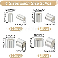 100Pccs 4 Styles 925 Sterling Silver Tube Beads&nbsp;STER-AR0001-06