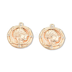 Brass Pave Clear Cubic Zirconia Pendants&nbsp;KK-N232-488