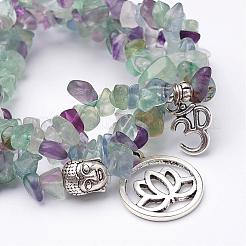 Natural Fluorite Stretch Bracelet Sets&nbsp;BJEW-JB02621