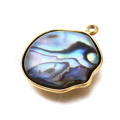 304 Stainless Steel Pave Natural Paua Shell Pendants&nbsp;STAS-Z125-01H-G