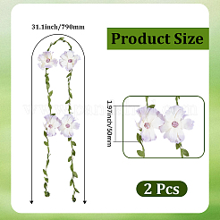 Flower Polyester with Iron wire Upper Arm Cuff Bangles for Women&nbsp;AJEW-GF0014-08C