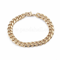 Unisex 304 Stainless Steel Curb Chain Bracelet & Necklace Jewelry Sets&nbsp;SJEW-L198-002G