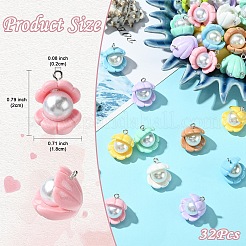 32Pcs 8 Colors Opaque Resin Pendants&nbsp;RESI-YW0003-48