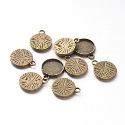 Tibetan Style Pendant Cabochon Settings&nbsp;X-TIBE-A23176-AB-FF