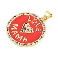 Brass Micro Pave Cubic Zirconia Pendants&nbsp;KK-A297-05G