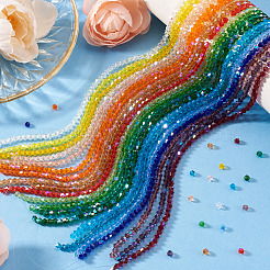 21 Strands 21 Colors Transparent Electroplate Glass Beads Strands&nbsp;GLAA-TA0004-23