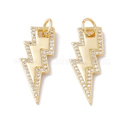 Brass Micro Pave Clear Cubic Zirconia Pendants&nbsp;KK-G415-05G