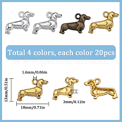 80Pcs 4 Colors Tibetan Style Alloy Pendants&nbsp;FIND-SC0007-37