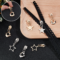 48Pcs 6 Styles Alloy Zipper Sliders with Round Charm&nbsp;DIY-ME0003-69