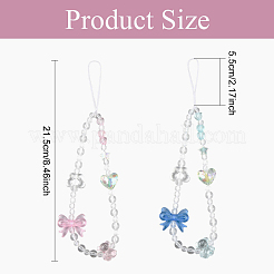 Transparent Acrylic & Plastic Bead Mobile Strap&nbsp;HJEW-YW00380-01