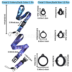 2Pcs 2 Style Polyester Ribbon Card Holder Lanyard&nbsp;DIY-GF0008-33