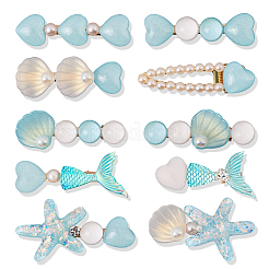2 Bags 2 Styles Resin & Alloy Alligator Hair Clips&nbsp;AJEW-CY0001-39D