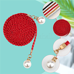 6Pcs 6 Colors Imitation Leather Braided Chain Belts with Imitation Pearl&nbsp;AJEW-CP0001-81