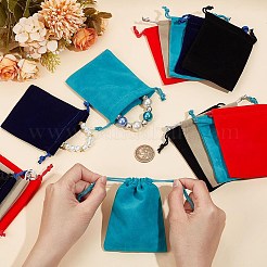 20Pcs 5 Colors Rectangle Velvet Packing Pouches&nbsp;TP-NB0001-55