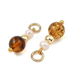 Natural Amber & Cultured Freshwater Pear Pendants&nbsp;PALLOY-JF05553