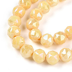 Anti-Tarnish Electroplate Glass Beads Strands&nbsp;X-GLAA-N010-8mm-06