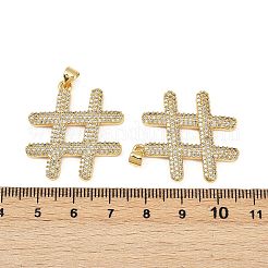 Brass Micro Pave Cubic Zirconia Pendants&nbsp;KK-S526-21G-D