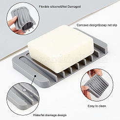AHADEMAKER 4Pcs 4 Colors Silicone Self Draining Soap Dish Holder&nbsp;AJEW-GA0004-79