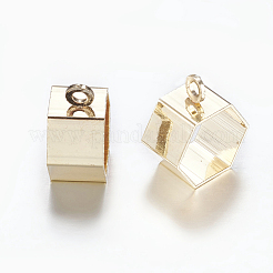 Hexagon Brass Tube Bails&nbsp;KK-N0095-01