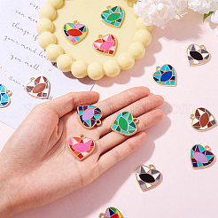 14Pcs 7 Colors Rack Plating Alloy Enamel Pendants&nbsp;ENAM-TA0002-53
