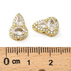 Brass Micro Pave Cubic Zirconia Beads&nbsp;KK-B142-08G-01