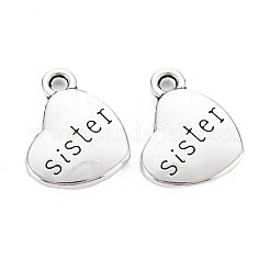 Tibetan Style Alloy Family Charms&nbsp;TIBEP-5429-AS-LF