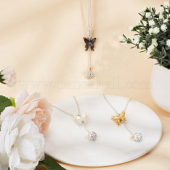 Brass Micro Pave Cubic Zirconia Butterfly Pendant Decorations&nbsp;HJEW-DR00024