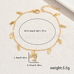 Brass Dolphin Fish Charm Anklets for Women&nbsp;PZ0195