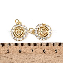 Brass Micro Pave Clear Cubic Zirconia Pendants&nbsp;ZIRC-I367-14G-07