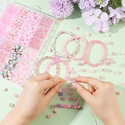 DIY Round Glass Beads Bracelets Making Kits&nbsp;DIY-YW0011-79