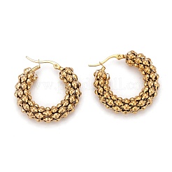 304 Stainless Steel Mesh Hoop Earrings&nbsp;EJEW-O096-05A-G