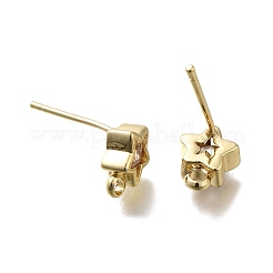 Brass with Cubic Zirconia Stud Earring Finding&nbsp;LS-KK-Q048-16G
