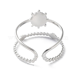 Tarnish Resistant 304 Stainless Steel Open Cuff Ring Components&nbsp;LS-STAS-F301-03P