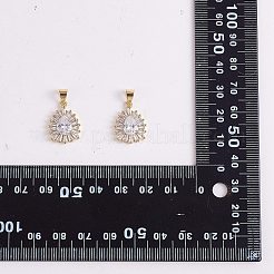 5Pcs Brass Clear Cubic Zirconia Pendants&nbsp;KK-SZ0001-96