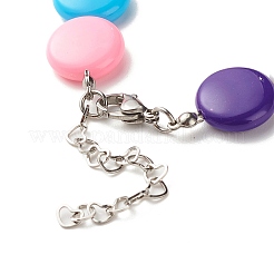 Acrylic Flat Round Beaded Bracelet for Women&nbsp;BJEW-JB07551