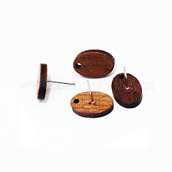 Coconut Brown Wood Stud Earring Findings&nbsp;EJEW-CJC0001-12