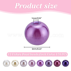 Pearlized Glass Pearl Round Beads&nbsp;HY-HY0001-10