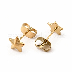 304 Stainless Steel Star Stud Earrings for Women&nbsp;EJEW-C004-08G