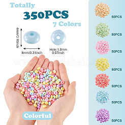 350Pcs 7 Colors UV Plating Opaque Acrylic Beads&nbsp;MACR-TA0002-31