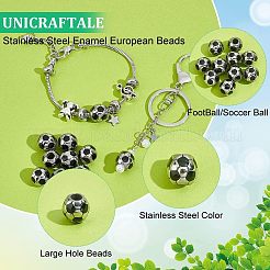 10Pcs 304 Stainless Steel Enamel European Beads&nbsp;STAS-UN0040-13