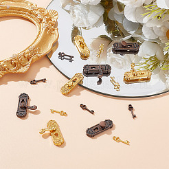 8 Sets 6 Styles Miniature Alloy Door Lock & Key&nbsp;AJEW-GO0001-73