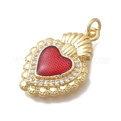 Brass Micro Pave Cubic Zirconia Pendants&nbsp;KK-D431-034C-G