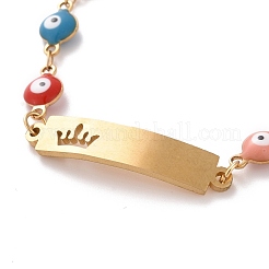 PVD Vacuum Plating 304 Stainless Steel Rectangle Link Bracelet&nbsp;BJEW-B062-05G
