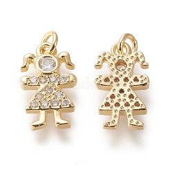 Brass Micro Pave Cubic Zirconia Charms&nbsp;KK-M209-09G
