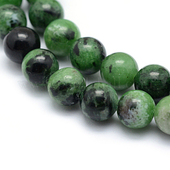 Natural Ruby in Zoisite Round Beads Strands&nbsp;G-P331-02-6mm